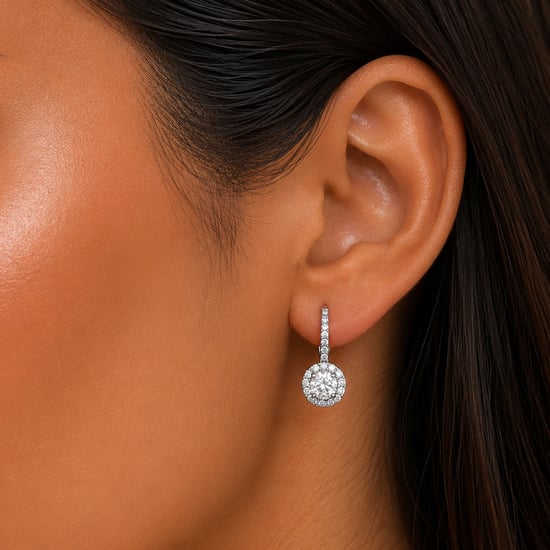 Pendientes de aro para mujer en plata de ley 925 con circonitas cúbicas BIPE073 - Image 2