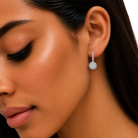Pendientes de aro para mujer en plata de ley 925 con circonitas cúbicas BIPE073 - Image 3