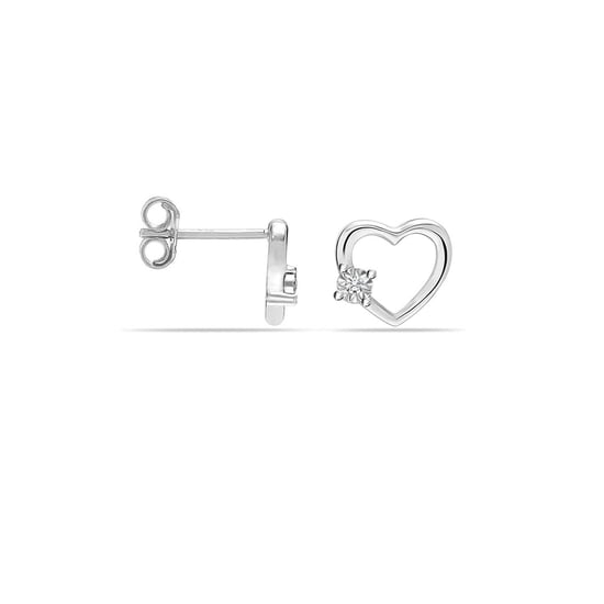 Pendientes de Corazón para Mujer en Plata de Ley 925 con Circonitas BIPE079 - Image 1