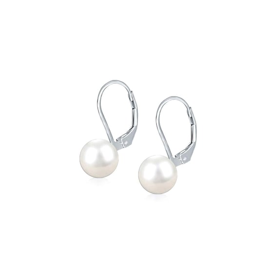 Pendientes de Mujer con Perla Blanca, Cierre Catalán, Plata de Ley 925 BIPE040 - Image 3