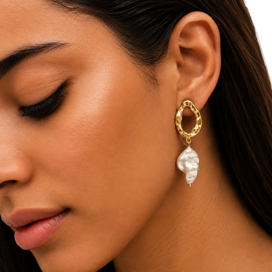 Pendientes Colgantes de Perlas Barrocas para Mujer en Plata de Ley 925 BIPE067 - Image 2