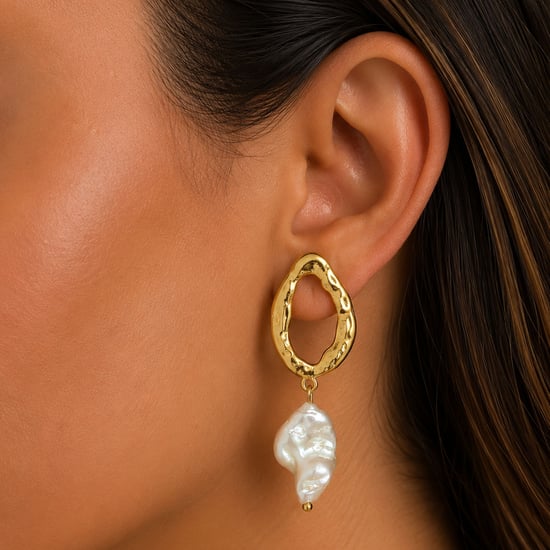 Pendientes Colgantes de Perlas Barrocas para Mujer en Plata de Ley 925 BIPE067 - Image 3