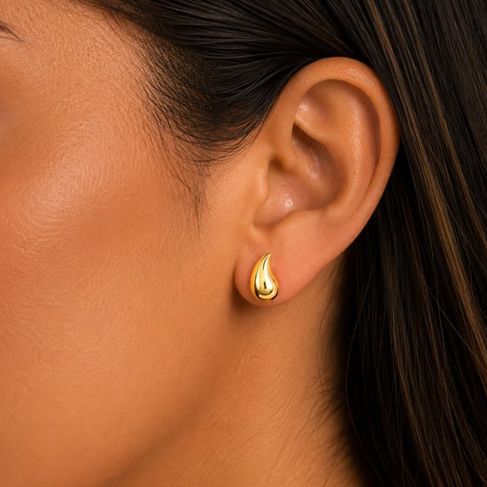 Pendientes Mini Colgantes para Mujeres Baño de Oro BIPE056 - Image 2
