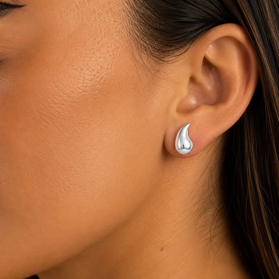 Pendientes Cortos para Mujer en Plata de Ley 925 BIPE058 - Image 2