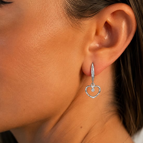 Pendientes de Corazón para Mujeres en Plata de Ley 925 con Circonitas BIPE064 - Image 3