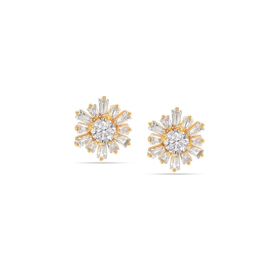 Pendientes Imperiales de Estrella para Mujer, Chapados en Oro, Plata de Ley 925 BIPE049 - Image 1