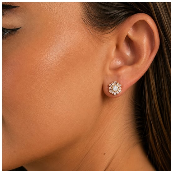 Pendientes Imperiales de Estrella para Mujer, Chapados en Oro, Plata de Ley 925 BIPE049 - Image 2