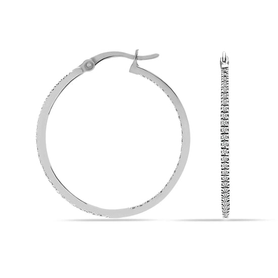 Pendientes de Aro para Mujer con Circonita Cubica, Plata de Ley 925 BIPE028 - Image 3