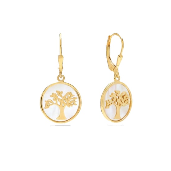 Pendientes de Árbol de la Vida para Mujer en Plata de Ley 925 con Baño de Oro BIPE074 - Image 1
