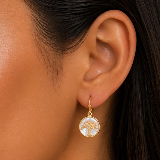 Pendientes de Árbol de la Vida para Mujer en Plata de Ley 925 con Baño de Oro BIPE074 - Image 2