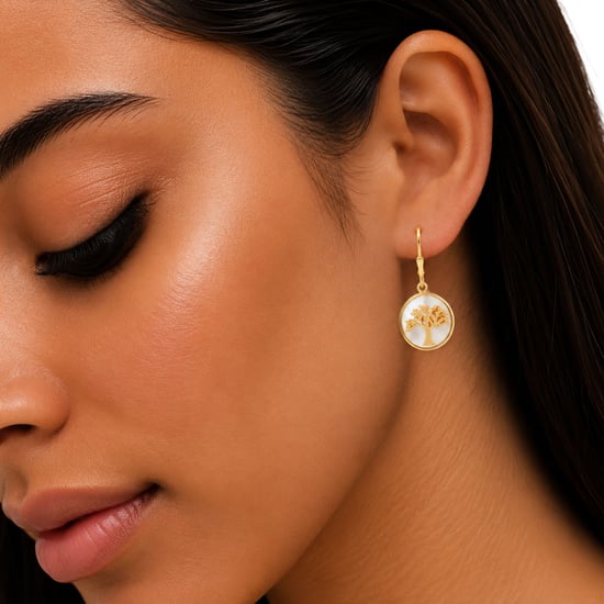 Pendientes de Árbol de la Vida para Mujer en Plata de Ley 925 con Baño de Oro BIPE074 - Image 3