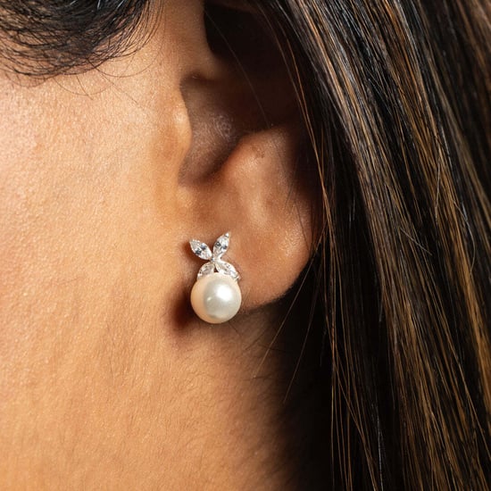 Pendientes de Perlas y Circonitas de Cubic en Plata de Ley 925 BIPE031 - Image 3