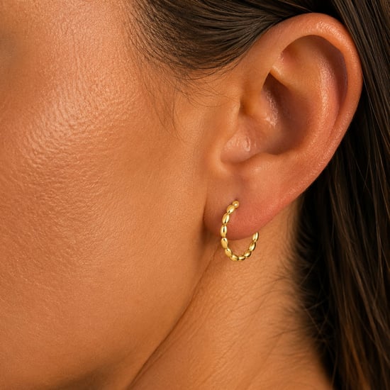 Pendientes de aro en forma de C para mujer BIPE078 - Image 2
