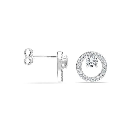 Pendientes de Mujer Círculo de Luz en Plata Esterlina 925 BIPE041 - Image 1