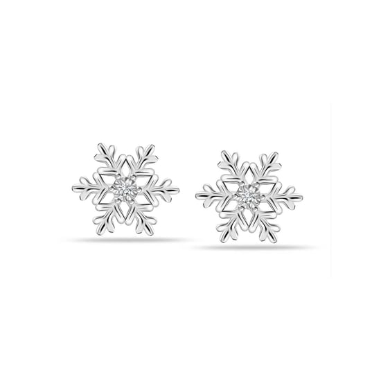Pendientes de Copo de Nieve para Mujer en Plata de Ley 925 BIPE035 - Image 1