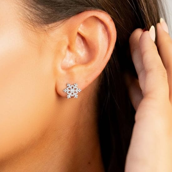 Pendientes de Copo de Nieve para Mujer en Plata de Ley 925 BIPE035 - Image 2