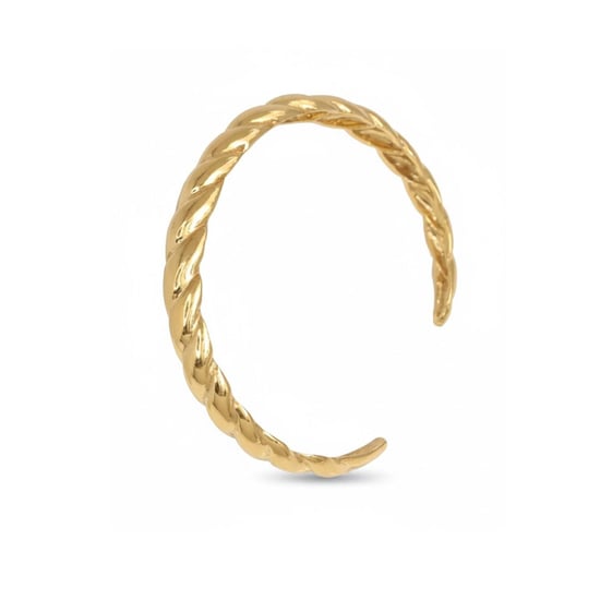 Pulsera trenzada abierta para mujer con baño de oro y plata de ley 925 BIPU010 - Image 1