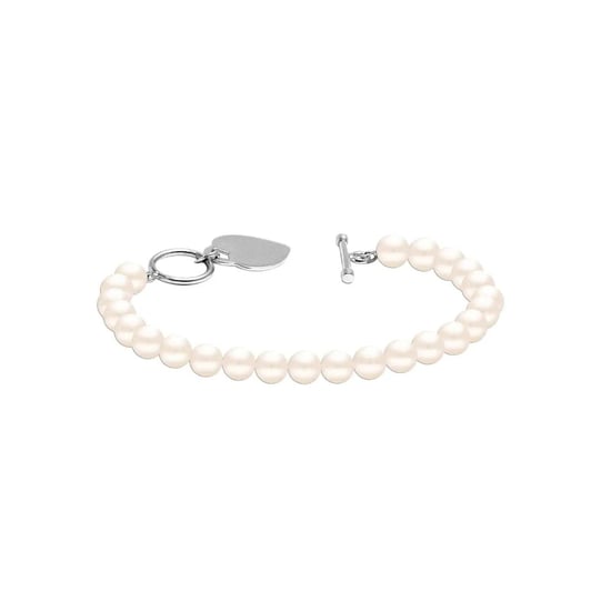 Pulsera de perlas para mujer con colgante de corazón, plata de ley 925 BIPU023 - Image 2