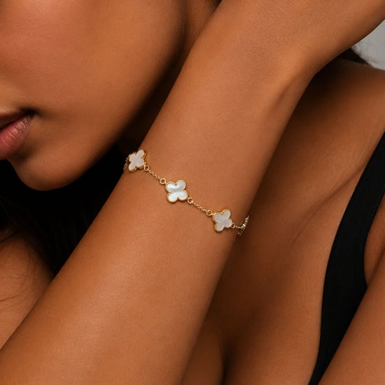 Pulsera de Mujer Trébol de Madreperla Oro Plata de Ley 925 BIPU024 - Image 3