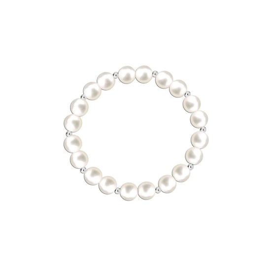 Pulsera elástica de perlas para mujer en plata esterlina 925 BIPU014 - Image 1