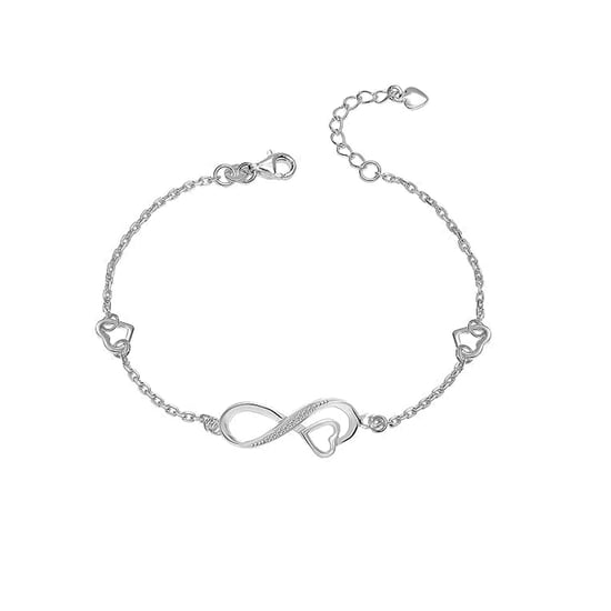 Pulsera Infinito Corazón para Mujer en Plata de Ley 925 BIPU015 - Image 1