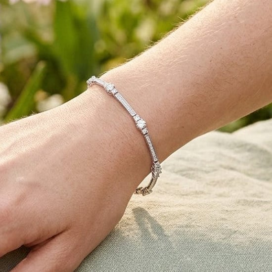 Pulsera de Mujer con Zirconia Cubica Brillante, Plata Esterlina 925 BIPU022 - Image 2