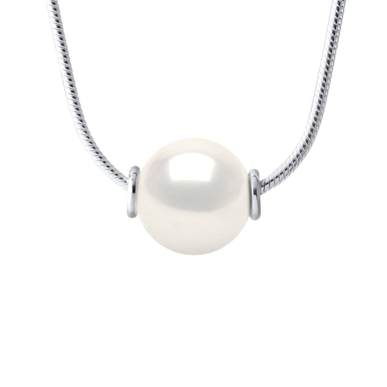 Collar de perlas de agua dulce de 10-11 mm red redonda blanca serpentina 925 - Image 1
