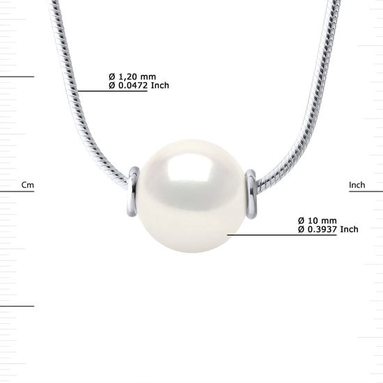 Collar de perlas de agua dulce de 10-11 mm red redonda blanca serpentina 925 - Image 3