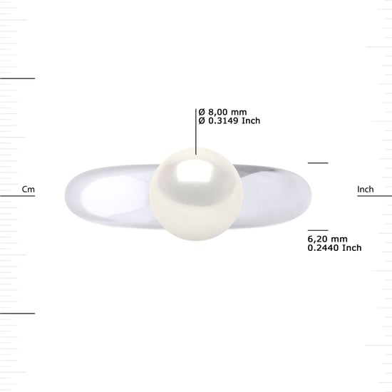 Ring Rush Dured Water Pearl Ronda 8-9 mm White 925 - Image 3