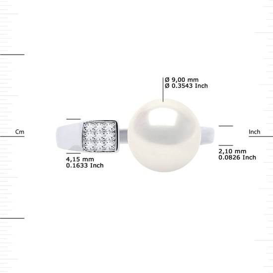 Joyería de perlas de agua dulce ajustable de anillo 9-10 mm dorado 925 - Image 3