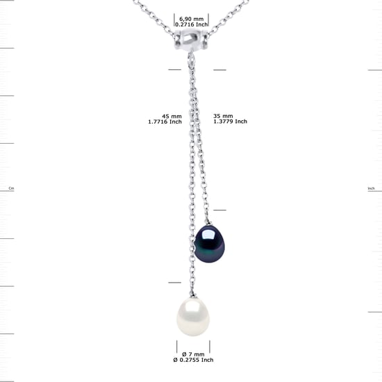 Collar de perlas de agua dulce 8-9 mm Cadena redonda de cadena redonda 925 - Image 3