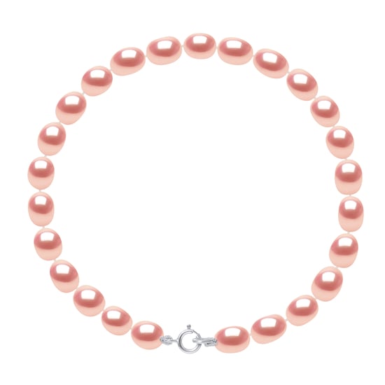 Beads Pulsera de agua dulce de 4-5 mm Roses Rosas de oro blanco 18 quilates - Image 1