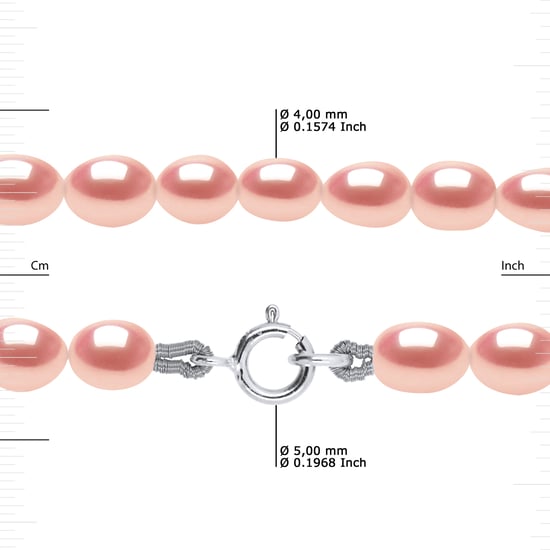 Beads Pulsera de agua dulce de 4-5 mm Roses Rosas de oro blanco 18 quilates - Image 3