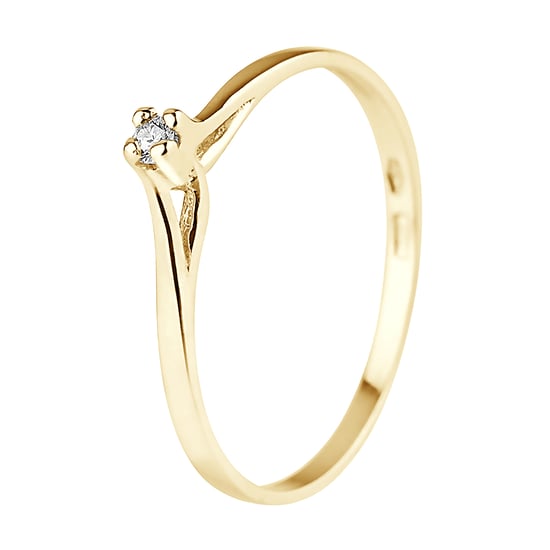 Solitaire Diamond 0.03 CTS Joyería de oro amarillo - Image 1