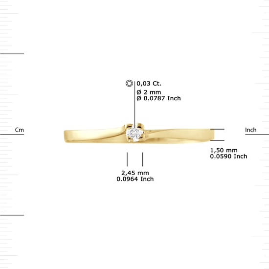 Solitaire Diamond 0.03 CTS Joyería de oro amarillo - Image 3
