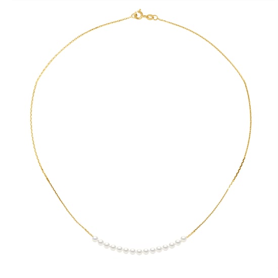 Collar de bordillo 15 Perlas cultivadas Gold White White - Image 1