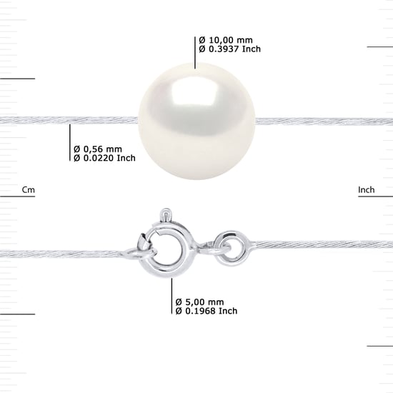Collar de cable Pearl Cultured Pearl Freshwater redondo negro y amarillo oro 10-11 mm - Image 3