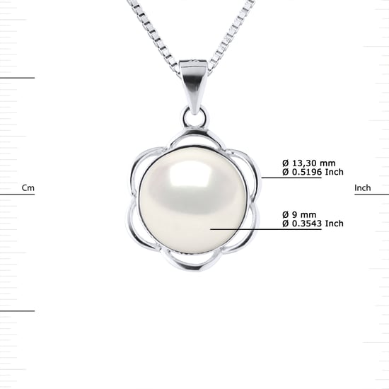 Collar de pétalo Pearl de agua dulce 9-10 mm Negro 925 - Image 3