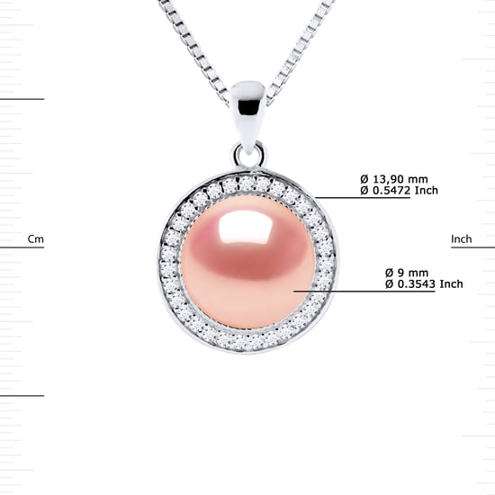 Sol Collar de agua dulce Pearl White 9-10 mm 925 - Image 3