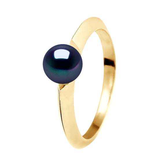 Ring Rush Pearl de agua dulce Ronda 6-7 mm de oro amarillo - Image 1