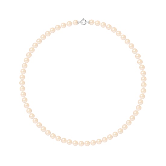 Collar de rango Princesa Pearls de agua dulce Ronda 7-8 mm Broche Black Luxury 18k Blanco Gold - Image 1