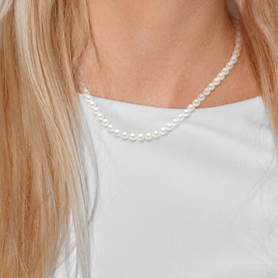 Collar Pearl Black Rang Ring de 6-7 mm Marino 925 - Image 2