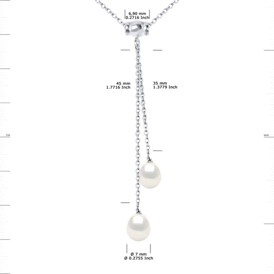 Collar de perlas de agua dulce 8-9 mm Cadena redonda de cadena redonda 925 - Image 3