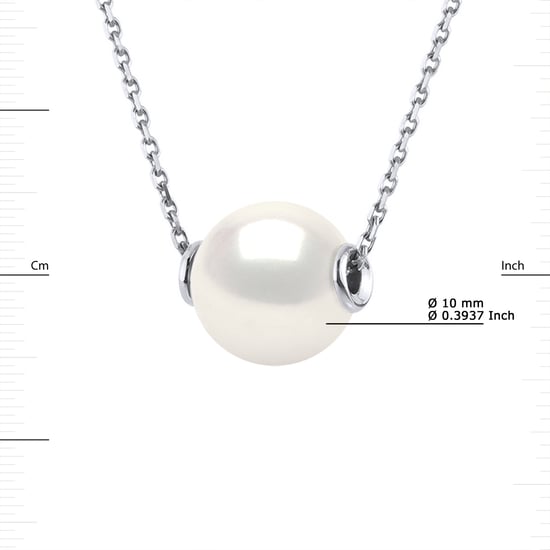 Collar de perlas de agua dulce de 10-11 mm Cadena negra redonda Convicto de lujo 925 - Image 3