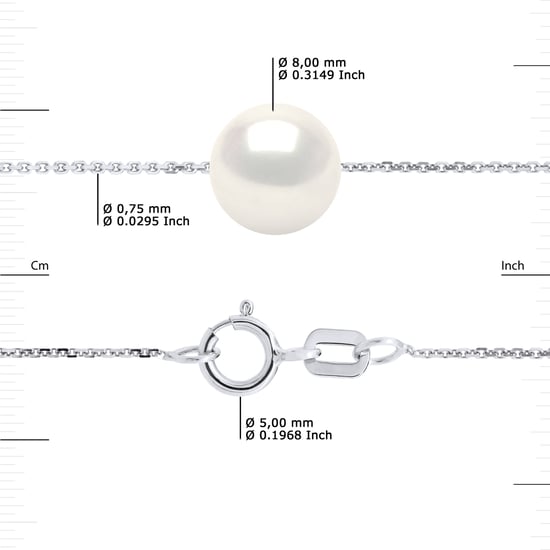 Collar de perlas de agua dulce de 8-9 mm Cadena negra redonda Convict 925 - Image 3