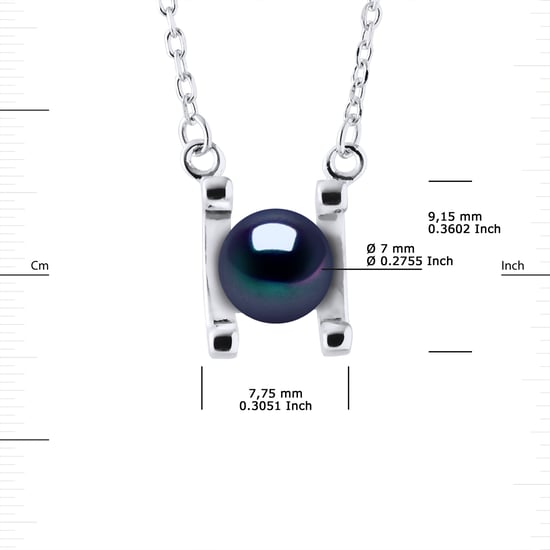 Símbolo Collar Pearl de agua dulce 7-8 mm Dorado 925 - Image 3