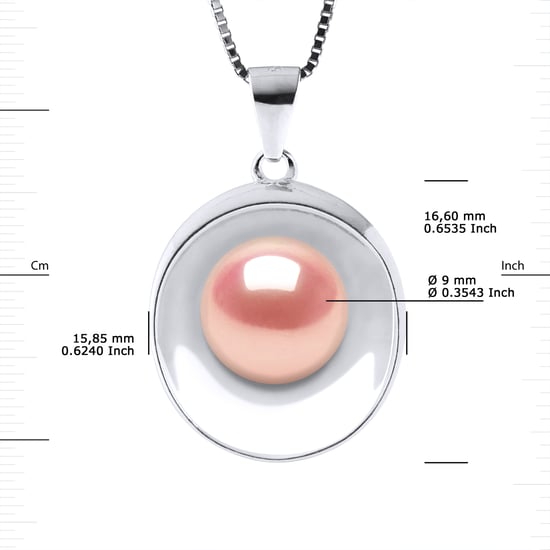 Collar de reflejos Pearl de agua dulce 9-10 mm Pink 925 - Image 3