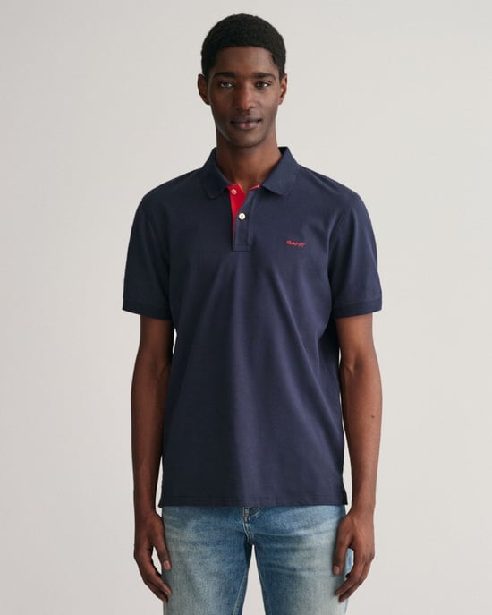 Gant Regular Fit Contrast Pique Rugger Polo Azul - Image 3