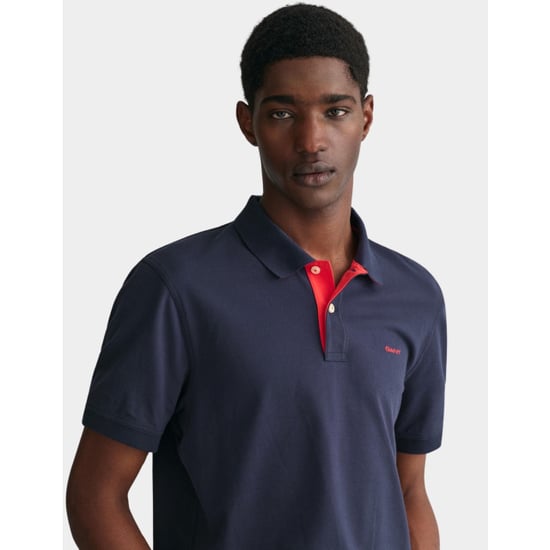 Gant Regular Fit Contrast Pique Rugger Polo Azul - Image 5