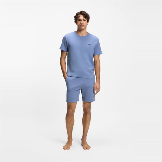 Pantalones Cortos Waffle para Hombre Boss en Azul Claro/Pastel - Image 5